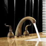 Eldermere Wallbridge Basin Mixer – Antique Brass Wall-Mounted Bathroom Tap | Vintage Solid Brass Vanity Faucet