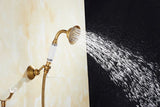 HeritageRain Retro Shower System – Antique Brass Wall-Mounted Mixer Set | Classic Handheld Shower & Extended Spout