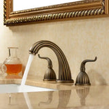 Eldermere Wallbridge Basin Mixer – Antique Brass Wall-Mounted Bathroom Tap | Vintage Solid Brass Vanity Faucet