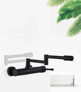 ObsidianFlow Wall Kitchen Tap – Matte Black Brass Mixer Faucet | 360° Rotating Modern Sink Tap