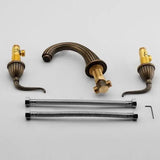 Eldermere Wallbridge Basin Mixer – Antique Brass Wall-Mounted Bathroom Tap | Vintage Solid Brass Vanity Faucet