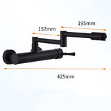 ObsidianFlow Wall Kitchen Tap – Matte Black Brass Mixer Faucet | 360° Rotating Modern Sink Tap