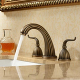 Eldermere Wallbridge Basin Mixer – Antique Brass Wall-Mounted Bathroom Tap | Vintage Solid Brass Vanity Faucet