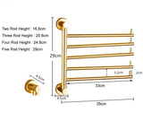 AureliFold Foldable Towel Rail – Gold Aluminium Wall-Mounted Holder | Compact Luxury Bathroom Storage