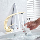 Arcelle Curve Basin Mixer – Contemporary Brass Bathroom Faucet | Elegant Single Lever Sink Tap