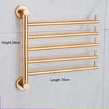 AureliFold Foldable Towel Rail – Gold Aluminium Wall-Mounted Holder | Compact Luxury Bathroom Storage