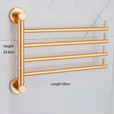 AureliFold Foldable Towel Rail – Gold Aluminium Wall-Mounted Holder | Compact Luxury Bathroom Storage