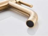 Noiré Luxe Basin Mixer Tap – Contemporary Black & Gold Bathroom Faucet | Premium Single Lever Sink Mixer
