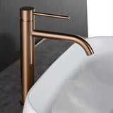 Veloura Tall Basin Mixer – Brushed Rose Gold Bathroom Faucet | Modern Hot & Cold Sink Tap