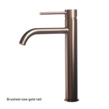 RoseElevate LuxeTall – Brushed Rose Gold High-Arc Vessel Sink Faucet