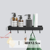 NoirEdge TriLevel Corner Caddy – Drill-Free Aluminium Shower Shelf | Heavy-Duty Rustproof Bathroom Organiser