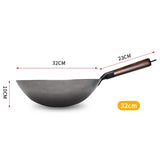 EmberCraft Carbon Iron Wok – Hand-Forged Stir-Fry Pan with Wooden Handle | Traditional Asian Cookware