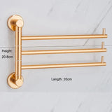 AureliFold Foldable Towel Rail – Gold Aluminium Wall-Mounted Holder | Compact Luxury Bathroom Storage