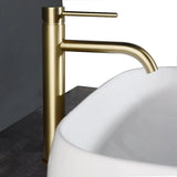 Roséline Tower Basin Mixer Tap – Brushed Rose Gold Bathroom Faucet | Tall Single Lever Vessel Sink Tap