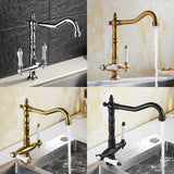 Ashbourne Heritage Brass Mixer Tap – Dual Handle Kitchen Faucet | Premium Bronze Finish & 360° Swivel Spout