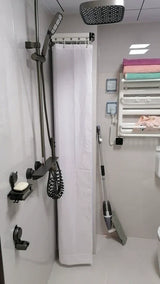 Nordeva Foldable Shower Screen Set – Waterproof Magnetic Curtain System | No-Drill Scandinavian Bathroom Divider