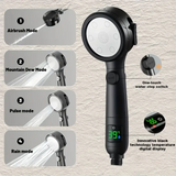 ThermoFlow Smart LED Shower Head – High-Pressure Handheld Shower with Digital Temperature Display | Water-Saving Spa Spray System