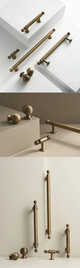 Kensington Forge Brass T-Bar Handle – Antique American Cabinet Pull | Solid Brass Luxury Furniture Hardware