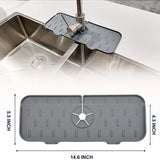 SplashGuard Sink Mat – Silicone Faucet Splash Protector | Water-Absorbing Countertop Drying Pad