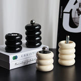 Veloura Ceramic Canister – Luxury Lidded Storage Jar | Decorative Candy, Spice & Candle Container
