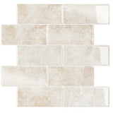 Travéline Stone Subway Panels – Peel & Stick Beige Backsplash Tiles | Waterproof 3D Kitchen & Bathroom Wall Décor