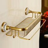 HeritageLuxe Antique Brass Bathroom Hardware Set – Vintage Brass & Ceramic Wall-Mounted Bathroom Accessories Collection