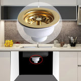 AurumFlow Gold Sink Basket Strainer – Luxury Stainless Steel Drain Stopper | Universal Kitchen & Bathroom Waste Filter