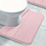 Veloura U-Shape Bathroom Mat – Ultra-Soft Non-Slip Toilet Rug | Quick-Dry Microfibre Comfort