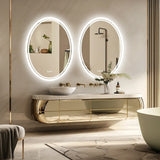 Veloura Halo Round LED Mirror – Frameless Bathroom Vanity Mirror with Anti-Fog & Smart Touch Dimming