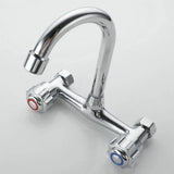 SteelCore Wall Kitchen Mixer – Dual Handle Stainless Steel Faucet | 360° Swivel Sink Tap