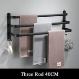 SlateBar Matte Black Towel Rail – Aluminium Wall-Mounted Holder | Modern Space-Saving Bathroom Storage
