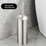 IronVale Stainless Steel Toilet Brush Set – Modern Rustproof Bathroom Cleaner with Hygienic Storage Holder
