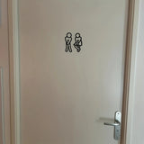 Restroom Duo Ladies & Gents Door Sign – Creative 2D Acrylic Toilet Signage | Frameless Washroom Door Plaque | Modern Entrance Décor
