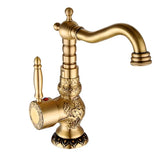 AurelioForge Vintage Etch Mixer – Engraved Antique Brass Faucet | Luxury Bathroom & Kitchen Sink Tap