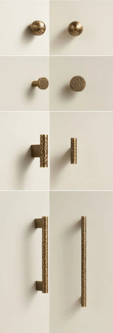 Aurevon Hammered Brass Cabinet Handle – Luxury Furniture Pull | Matte Gold & Antique Bronze Hardware