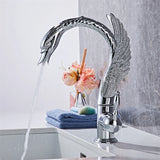 Aurelia Swan Waterfall Basin Mixer – Luxury Gold Brass Bathroom Faucet | Elegant Single Lever Sink Tap