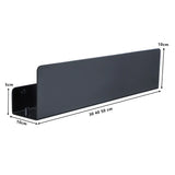 NoirSpace Wall Storage Shelf – Matte Black Aluminium Organiser with Hooks | Modern Bathroom & Kitchen Rack