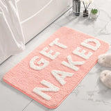 Velveté “Get Naked” Bath Rug – Luxury Microfibre Shaggy Bathroom Mat | Non-Slip Modern Bathroom Décor