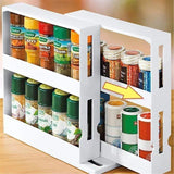 SpinVault 360° Rotating Storage Rack – 2-Tier Metal Spice & Bathroom Organiser for Countertops & Cabinets
