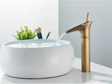 Beaumont Cascade Basin Mixer Tap – Antique Brass Waterfall Faucet | Vintage Single Lever Bathroom Tap