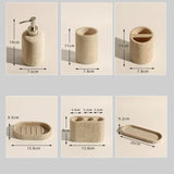 Calacéra Ceramic Bathroom Accessories Set – Stone-Effect Luxury Vanity Collection | Modern Spa Bathroom Décor