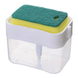 CleanPress Soap Dispenser Station – 2-in-1 Kitchen Sponge Holder | Push-Top Sink Organiser