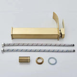 GoldenVista Waterfall Bathroom Faucet – Brushed Gold Basin Mixer Tap | Single Handle Sink Faucet | Modern Deck-Mounted Vanity Faucet