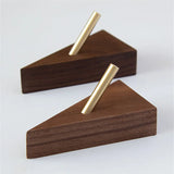 Aurivane Geometric Wall Hook – Solid Wood & Brass Hanging Hook | Modern Minimalist Key & Coat Holder