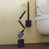 NoirFlow Compact Toilet Brush Set – Matte Black Bathroom Cleaner & Hygienic Holder | Modern Space-Saving Design