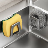 SteelNest Adhesive Organiser – 304 Stainless Steel Sponge & Towel Holder | No-Drill Wall Storage Rack