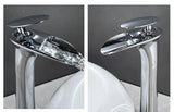 ArcticCascade Basin Mixer – White Waterfall Bathroom Faucet | Contemporary Single Lever Sink Tap