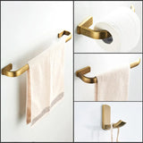 VintageForge Antique Brass Bathroom Accessory Set – 4-Piece Wall-Mounted Hardware Collection