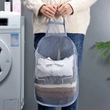 Eloria FlexiStore Foldable Hanging Laundry Basket – Breathable Cotton Mesh Clothes Organiser | Space-Saving Door & Wall-Mounted Laundry Storage Bag