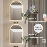 Velora ArcSense LED Vanity Mirror – Smart Frameless Bathroom Mirror with Clock Display, Anti-Fog & Adjustable Lighting